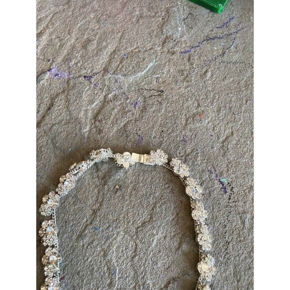 Estate Necklace Rhinestone Glam 1950s NG Collar Beautiful Hollywood - Picture 7 of 10